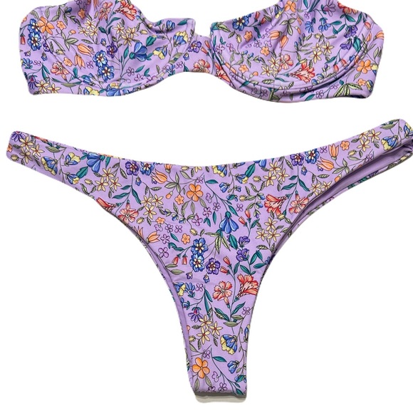 B Swim Beachfront Blooms Bikini set suit Aruba top Havana Bottom Medium $180 - Picture 6 of 8